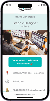 Online-Bewerbungsfunnel von myrecruity – individuelle Landingpage in Ihrer Corporate Identity